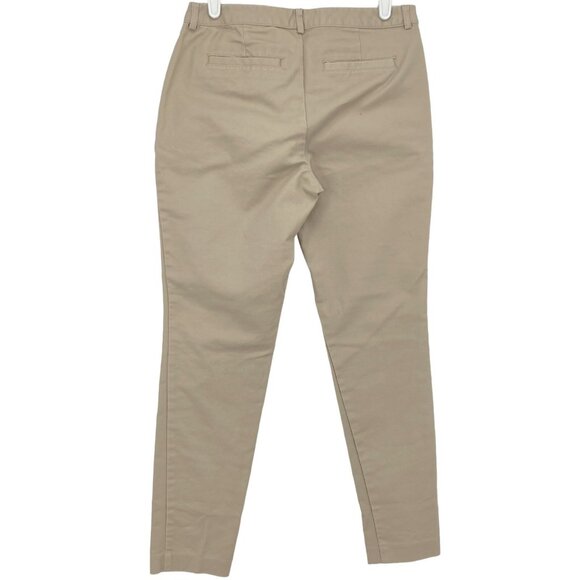 MICHAEL KORS Women's Stretch Skinny Tan Ankle Pants Size 2 Mid Rise Zip Pockets - Picture 2 of 12